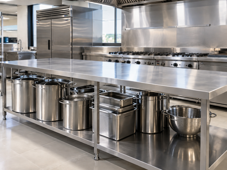 meja stainless tanpa laci